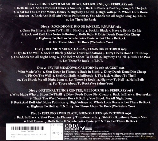 AC/DC: Radio Lucifer - The Legendary Broadcasts From The Brian Johnson Era 1981-1996 [6CD]