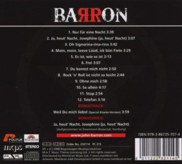 John Barron: RockNRoll Ist Nicht So Leicht (Studio) [CD]