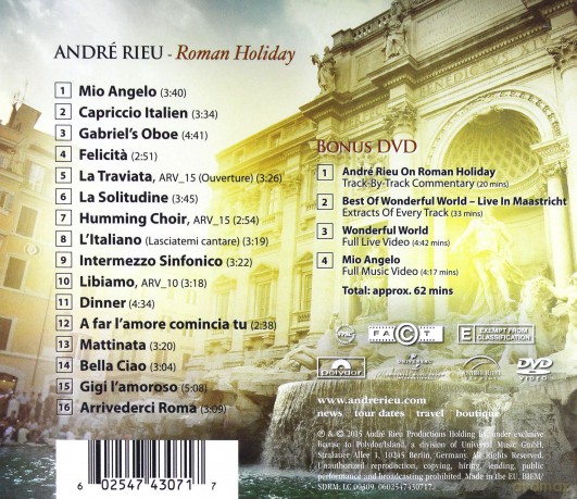 Andre Rieu: Roman Holiday [CD]+[DVD]
