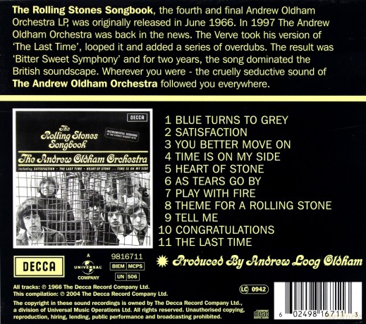 Andrew Oldham Orchestra: The Rolling Stones Songbook [CD]