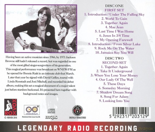 Jackson Browne: Together Again... Live Syracuse 71 [2CD]