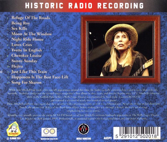 Joni Mitchell: Wells Fargo Theatre / La / 26Th January 1995 [CD]