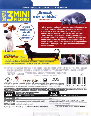 Sekretne życie zwierzaków domowych + Squishy Toy Max [Blu-Ray 3D]+[Blu-Ray]