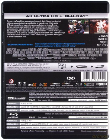 Dziedzictwo Bourne'a [Blu-Ray 4K]+[Blu-Ray]