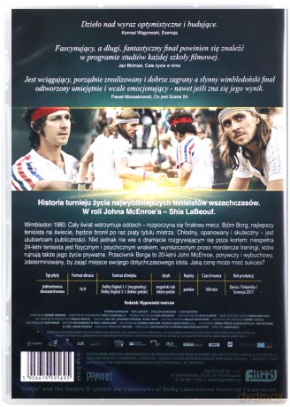 Borg / McEnroe. Między odwagą a szaleństwem [DVD]