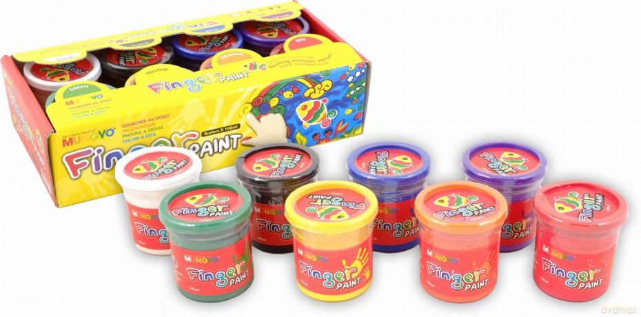 Farby do malowania palcami 8 kolorów 100 ml