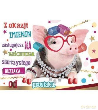 Karnet imieninowy 3DV-056 Świnka