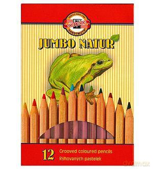 Kredki 12 kolorów Jumbo Natur