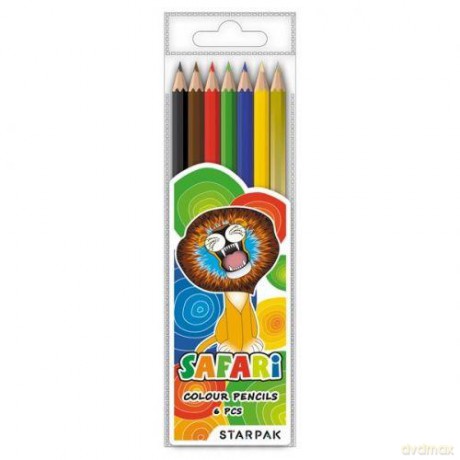 Kredki ołówkowe 6 kolorów Safari