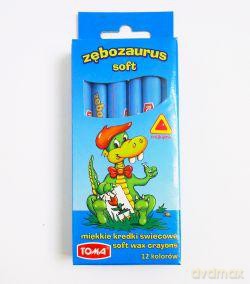 Kredki świecowe trójkątne Zębozaurus