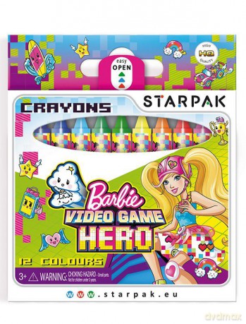 Kredki woskowe 12 kolorów Barbie