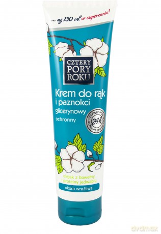 Krem do rąk i paznokci glicerynowy ochronny 130 ml Olejek z bawełny i protein jedwabiu