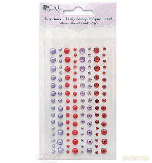 Kryształki i perły samoprzylepne 120 sztuk - Cranberry&Lavender