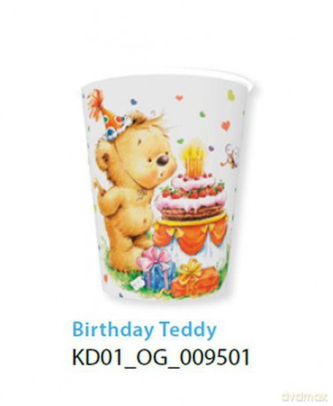 Kubeczki papierowe KD 009501 Urodzinowy miś
