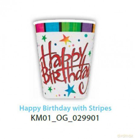 Kubeczki papierowe KM 029901 Happy Birthday