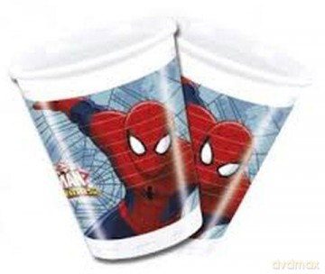 Kubeczki Spiderman, 200 ml, 8 sztuk