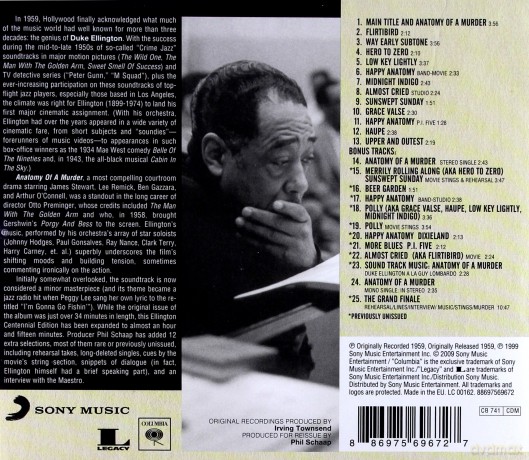 Duke Ellington: Anatomy Of A Murder (Original Columbia Jazz Classics) [CD]