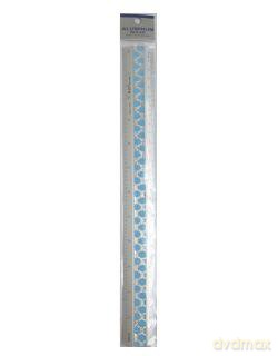 Linijka aluminiowa 30 cm Kropki niebieska