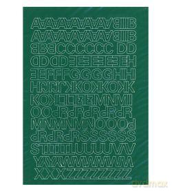 Litery samoprzylepne 1 cm zielone