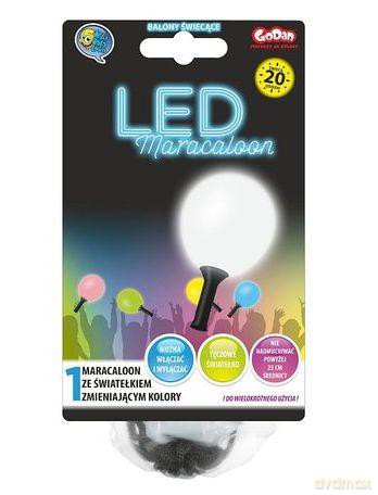 Maracaloon, balon biały, dioda LED tęczowa