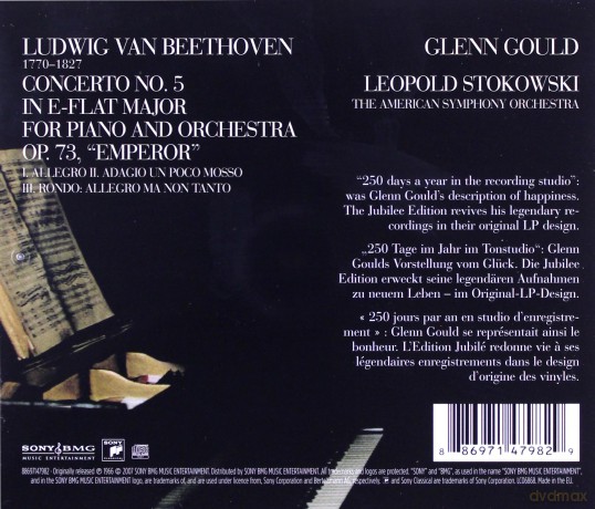 Glenn Gould: Beethoven: Piano Concerto No. 5 in E-Flat Major, Op. 73, "Emperor" (Glenn Gould Complete Original Jacket Collection, Vol. 24) [CD]