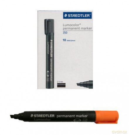 Marker permanentny Lumocolor ze ściętą końcówką pomarańczowy
