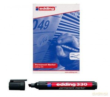 Marker permanentny ze ściętą końcówką edding 330 czarny