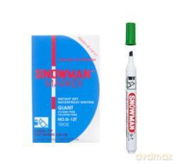 Marker permanentny ze ściętą końcówką Snowman zielony