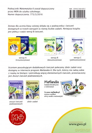 Matematyka z plusem Szkoła podstawowa klasa 6 ćwiczenia cz.1/2 wersja B Arytmetyka i algebra [KSIĄŻKA]