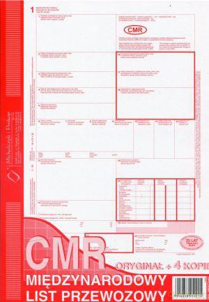 Międzynarodowy list przewozowy CMR A4 800-2