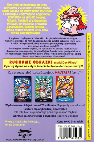 Inwazja nieprawdopodobnie nikczemnych kucharek z kosmosu a zaraz potem atak równie paskudnych i makabrycznych truposzów. Kapitan Majtas - Dav Pilkey [KSIĄŻKA]