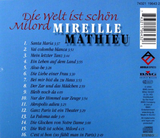Mireille Mathieu: Die Welt ist schon, Milord [CD]