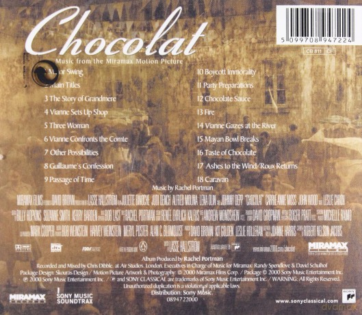 Chocolat soundtrack (Czekolada) (Rachel Portman) [CD]
