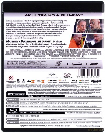 Szybcy i wściekli 8 [Blu-Ray 4K]+[Blu-Ray]