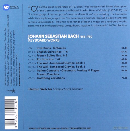 Helmut Walcha: Bach: Keyboard Works [13CD]