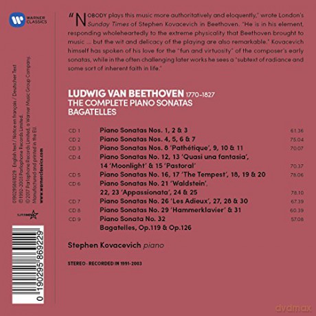 Stephen Kovacevich: Beethoven: The 32 Piano Sonatas, Bagatelles [9CD]