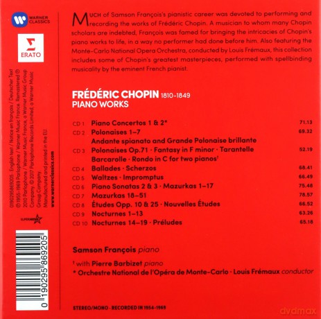 Samson Francois: Chopin: The Piano Works [10CD]