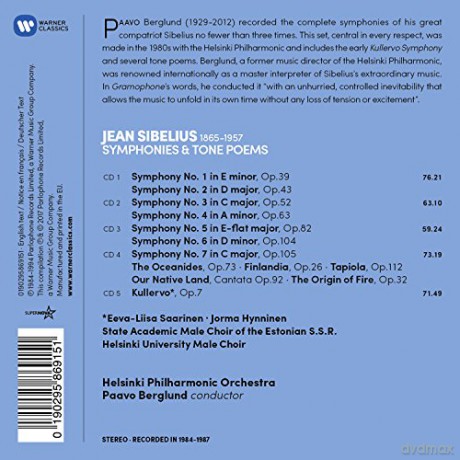 Helsinki Philharmonic Orchestra & Paavo Berglund: Sibelius: The Symphonies, Kullervo, Finlandia, Tapiola, Etc. [5CD]