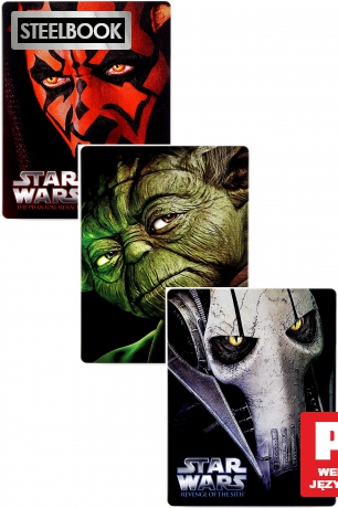 Gwiezdne Wojny: Mroczne widmo / Atak klonów / Zemsta Sithów (Star Wars) (steelbook) Pakiet [3xBlu-Ray]