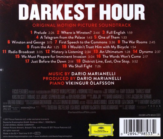Darkest Hour soundtrack (Czas Mroku) [CD]