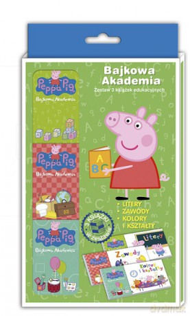 Bajkowa akademia Świnka Peppa: litery, zawody, kolory i kształty [KSIĄŻKA]