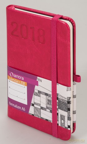Kalendarz 2018 formalizm A6 malinowy [KALENDARZ]