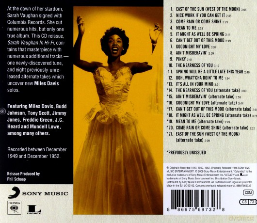 Sarah Vaughan: Sarah Vaughan In Hi-Fi (Original Columbia Jazz Classics) [CD]