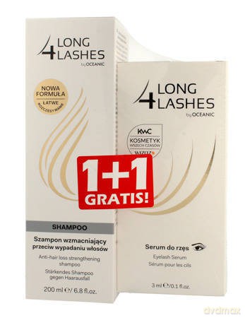 Long 4 Lashes DUO Serum do rzęs 3ml + Szampon wzmacniający 200ml 