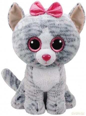 TY Beanie Boos Kiki - Szary kot, 42 cm