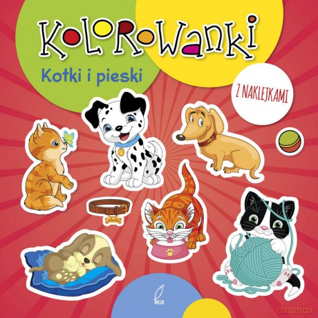 Kotki i pieski. Kolorowanki z naklejkami [KSIĄŻKA]