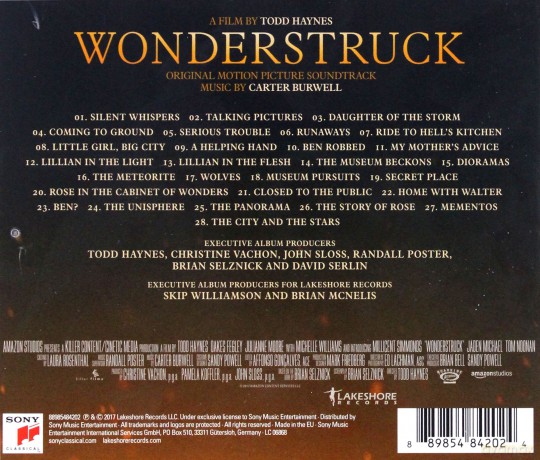 Wonderstruck soundtrack (Carter Burwell) [CD]