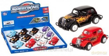 Auto metalowe osobowe retro 9 cm