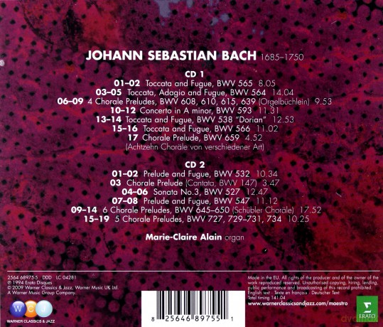 Marie-Claire Alain: Bach: Organ Masterpieces [2CD]