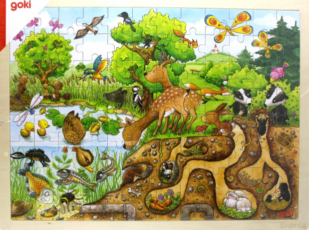 Drewniane puzzle 96 el. Natura [PUZZLE]